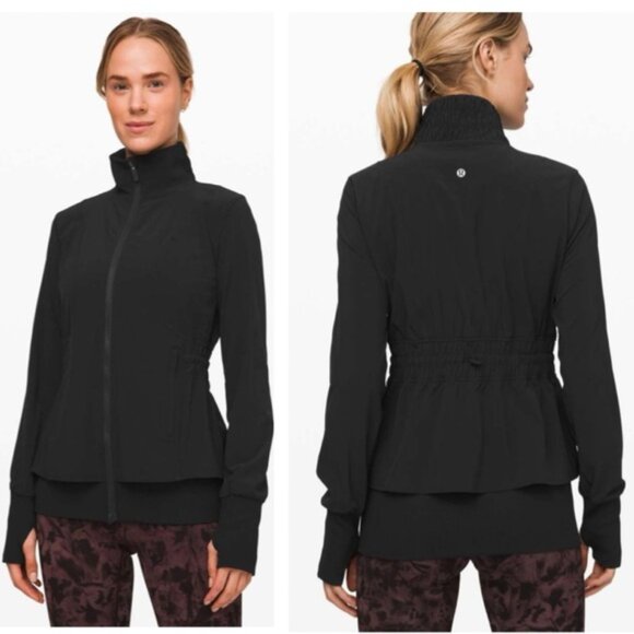 Lululemon Sights Seen Jacket Cinch Adjustable Pocket Lightweight Stretch Black 8 - Picture 1 of 16